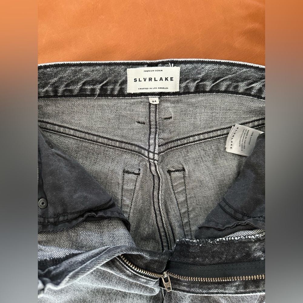 SLVRLAKE
London High Waist Straight Leg Jeans in
Color: After Hours - Picture 5 of 7